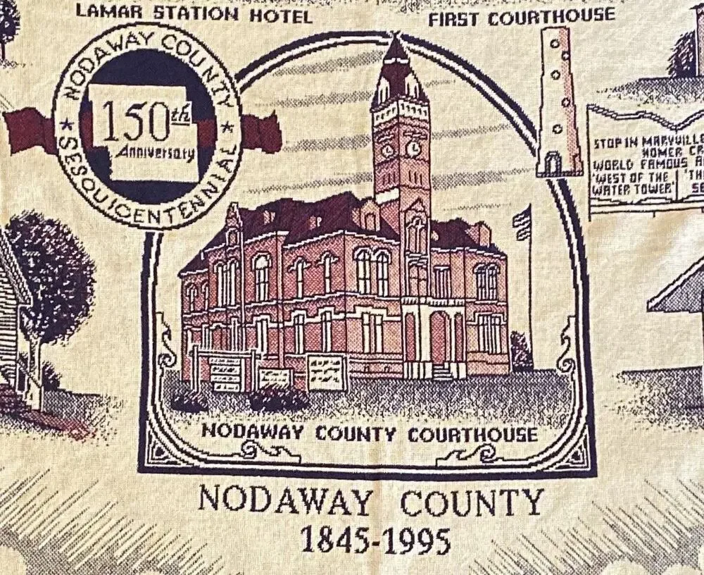 Nodaway County 150th Anniversary Historic Wall Hanging Throw/Blanket/Tapestry